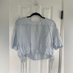 Zara pinstripes crop top with tie at sides